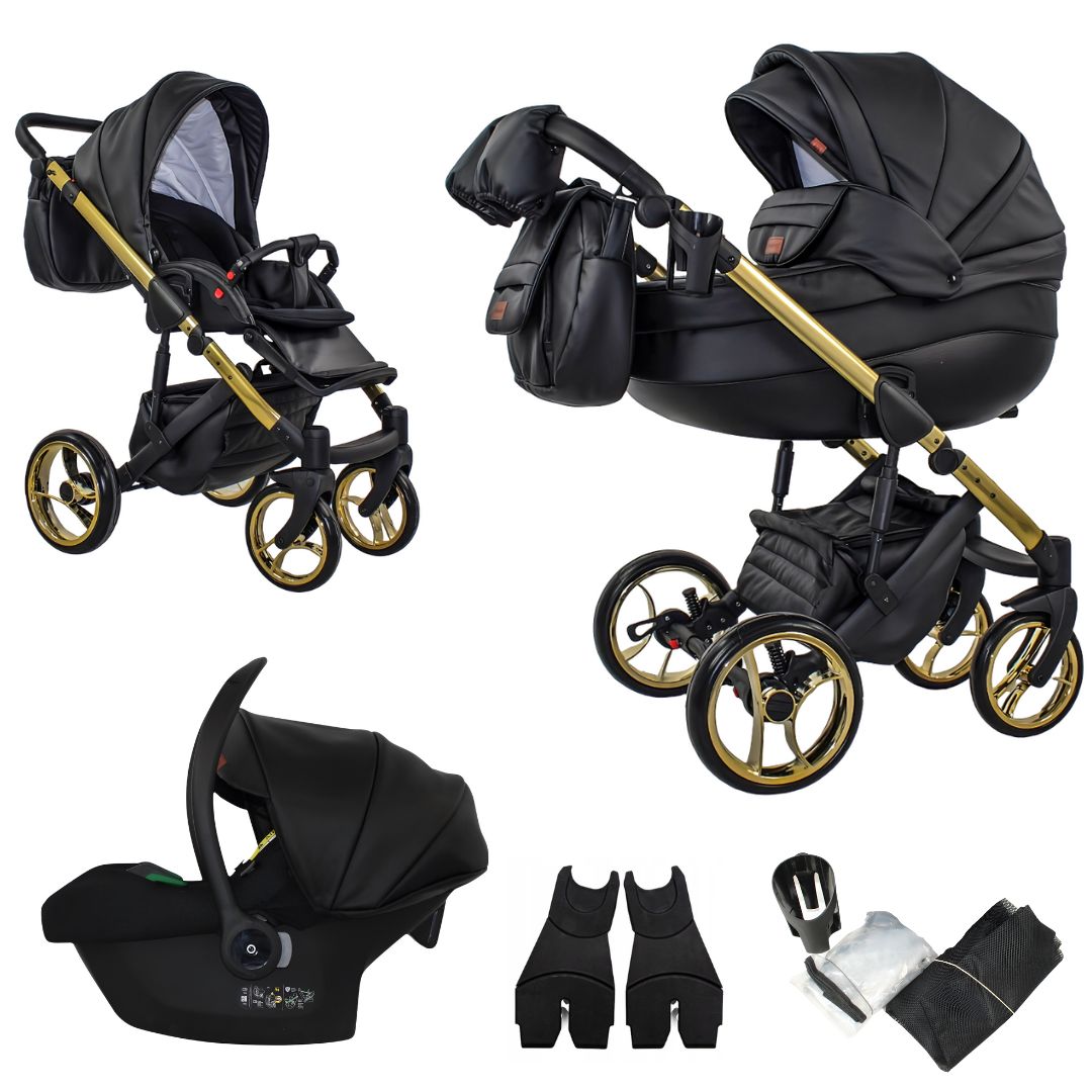MOMMO AAA Kinderwagen 2in1 Karamell Ökoleder