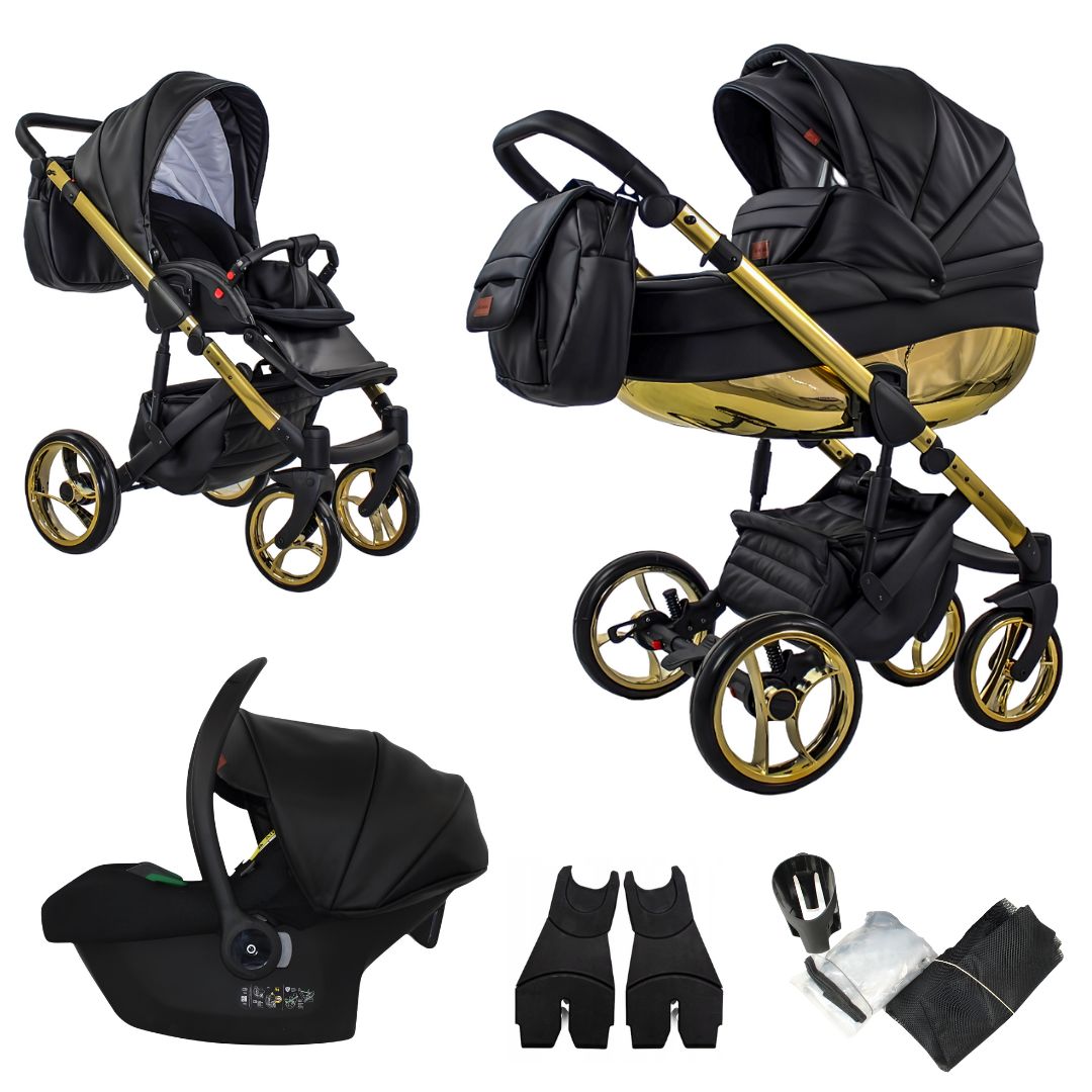 MOMMO AAA Kinderwagen 2in1 Karamell Ökoleder