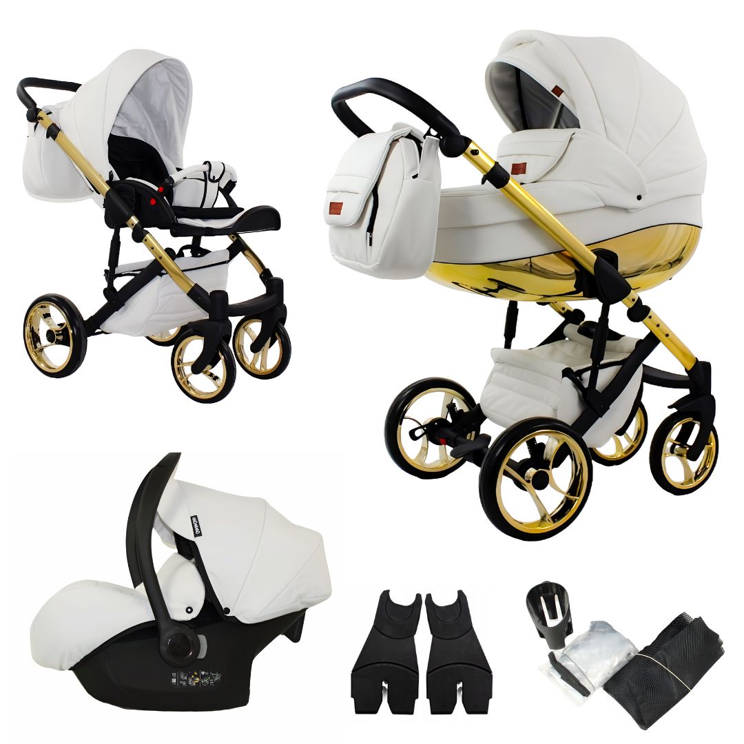 MOMMO AAA Kinderwagen 2in1 Karamell Ökoleder