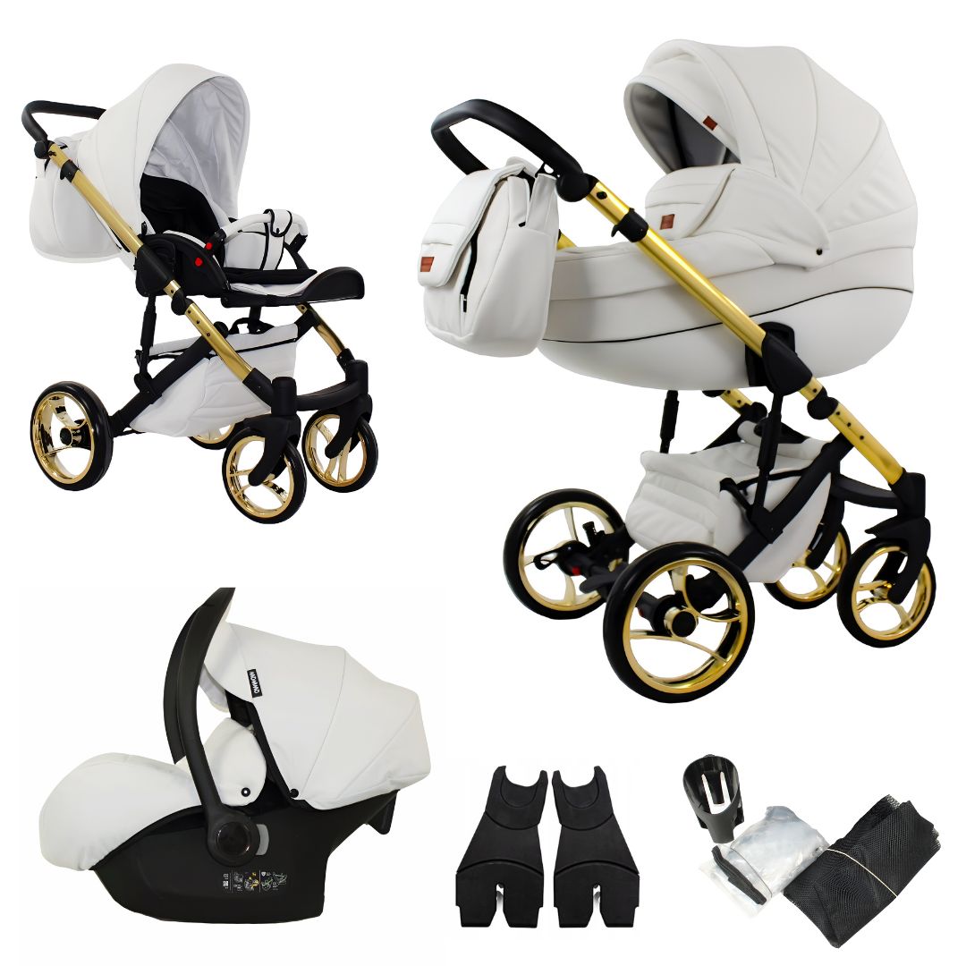 MOMMO AAA Kinderwagen 2in1 Karamell Ökoleder