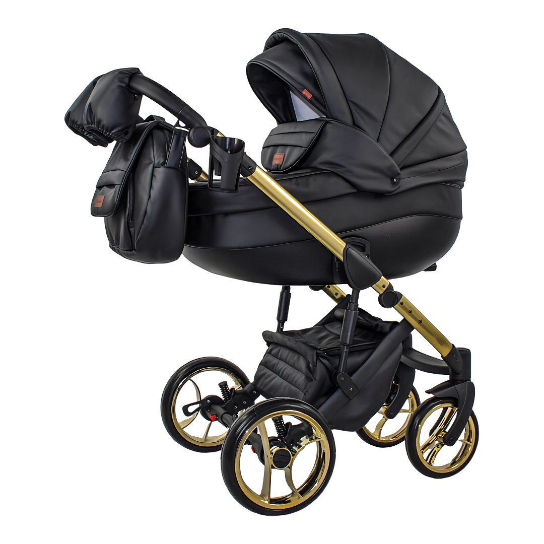 MOMMO AAA Kinderwagen 2in1 Karamell Ökoleder