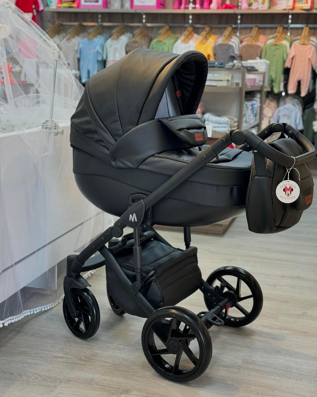 MOMMO AAA Kinderwagen 2in1 Karamell Ökoleder