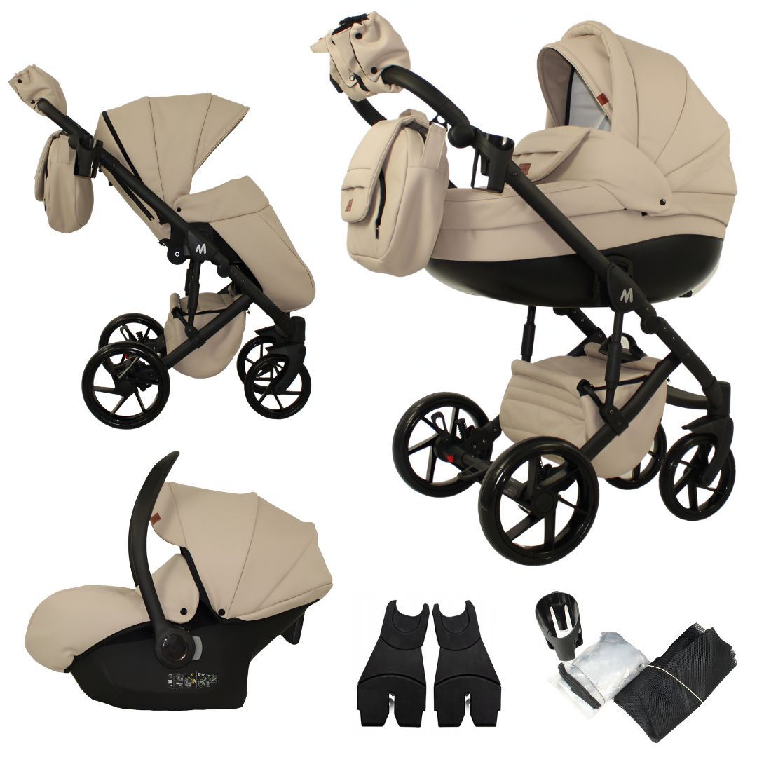 MOMMO AAA Kinderwagen 2in1 Karamell Ökoleder