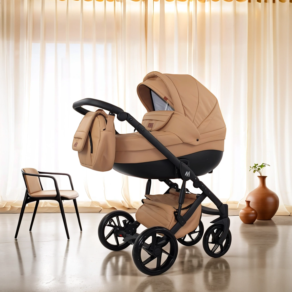 MOMMO AAA Kinderwagen 2in1 Karamell Ökoleder
