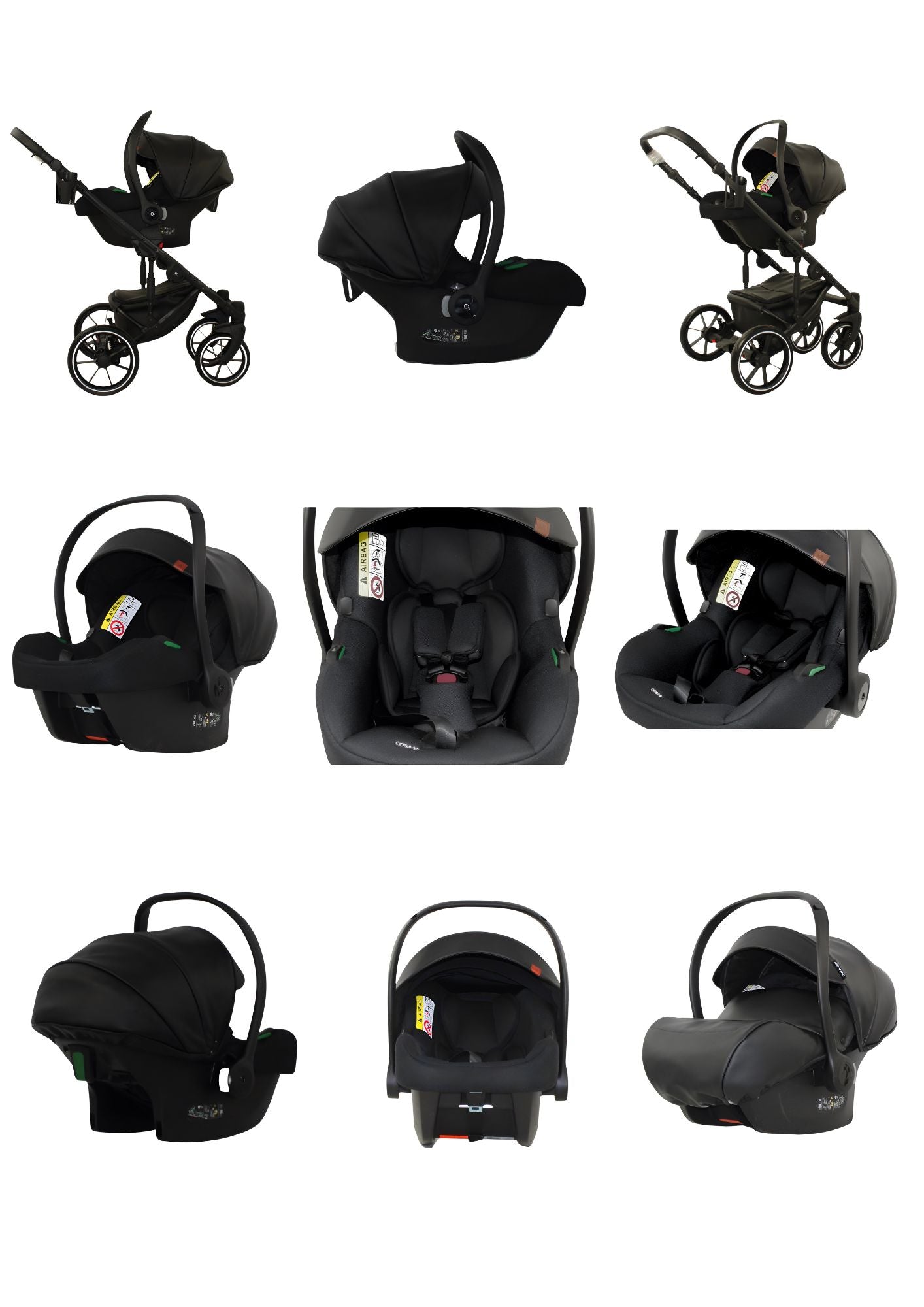 MOMMO AAA Kinderwagen 2in1 Karamell Ökoleder