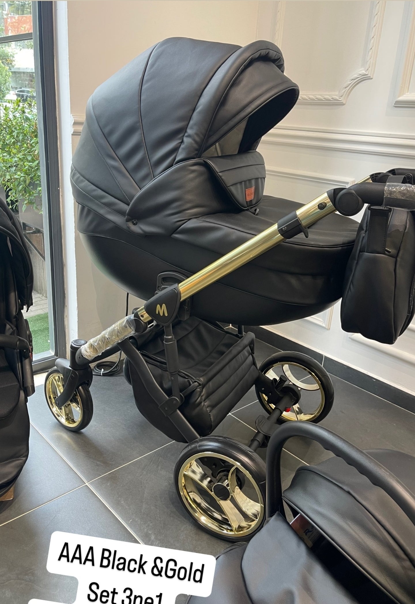 MOMMO AAA Kinderwagen 2in1 Karamell Ökoleder