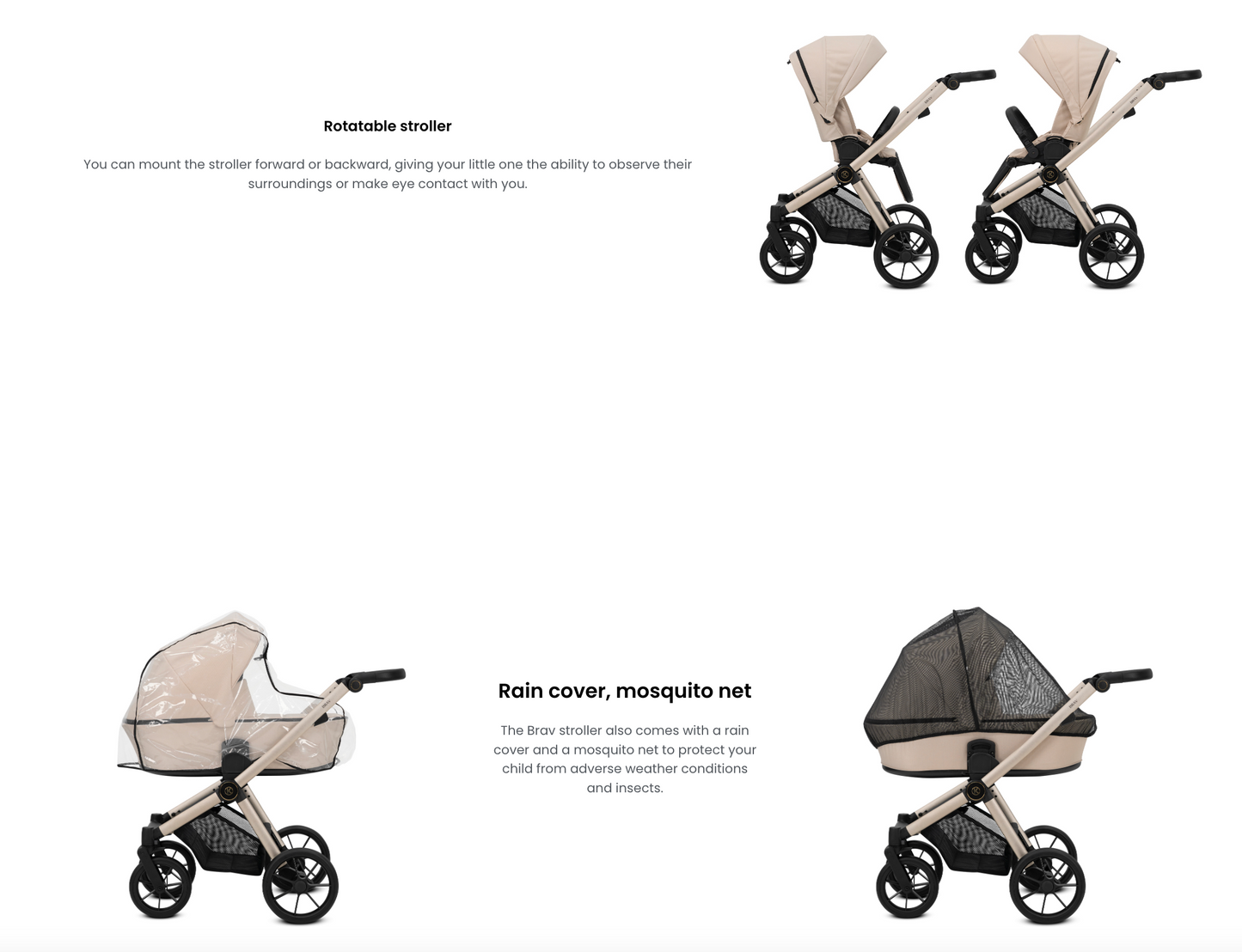 Poussette bébé Kunert Brav 2 en 1/3 en 1/4 en 1 Design luxueux en cuir écologique et textile pour les parents modernes