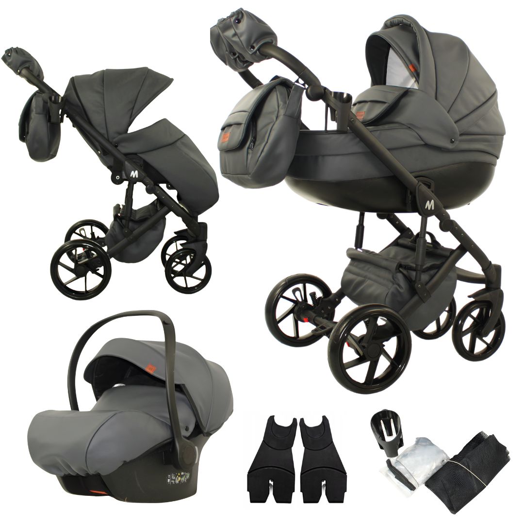 MOMMO AAA Baby Stroller 2in1/3in1/4in1 Eco Leather