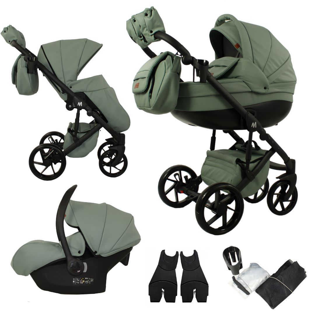 MOMMO AAA Baby Stroller 2in1/3in1/4in1 Eco Leather